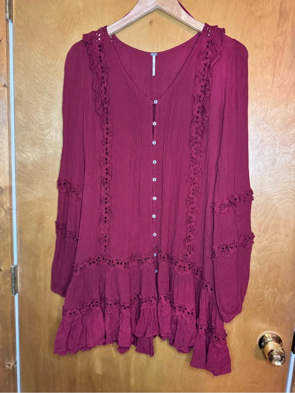 Free People Snow Angel Ruffled Dress